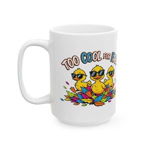 Too Cool for Fall Ceramic Mug, Cute Ducklings with Sunglasses 11oz & 15oz - Mugs