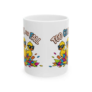 Too Cool for Fall Ceramic Mug, Cute Ducklings with Sunglasses 11oz & 15oz - Mugs
