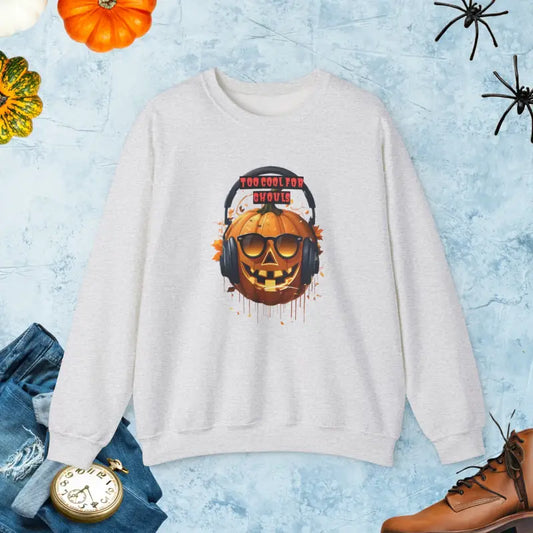 Unisex Heavy Blend Crewneck: too Cool for Ghouls Style Upgrade - Ash / s Sweatshirt