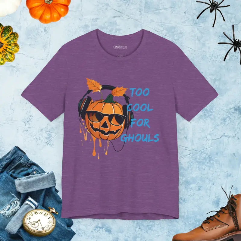 Too Cool for Ghouls Unisex Halloween Jersey Short Sleeve Tee - Heather Team Purple / s T-shirt