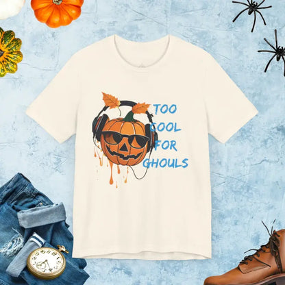 Too Cool for Ghouls Unisex Halloween Jersey Short Sleeve Tee - Natural / s T-shirt