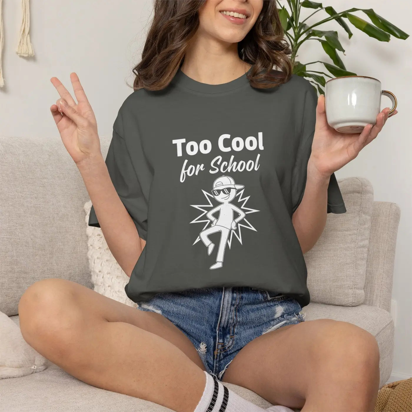 Too Cool for School T-shirt, Retro Kid Graphic Tee