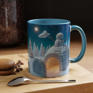 Mug - Whimsical Snowman Coffee - Colorful Joy - Dipaliz 11oz / Light Blue