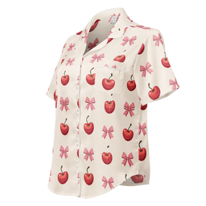 Short Sleeve Pajama Top Satin Comfort Glam Style - Dipaliz - Clothing Tops