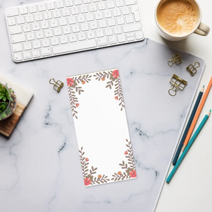 Elegant Floral Notepad - Coral Flowers Spark - Dipaliz - Notepads