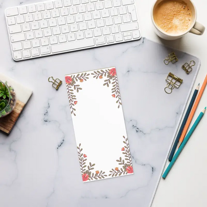 Floral Notepad: Style your Desk with Coral Flowers! - Notepads