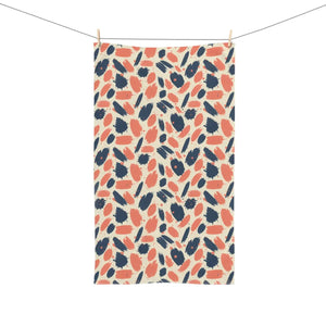 Navy Brushstroke Hand Towel – Cotton Blend - Dipaliz - Towels