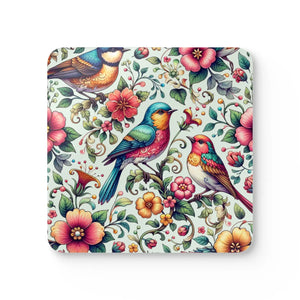 Bird and Floral Coaster Set – Corkwood Decor - Dipaliz - Coasters