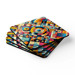 Corkwood Coaster Set Abstract Mdf 4 Pack - Dipaliz - Coasters