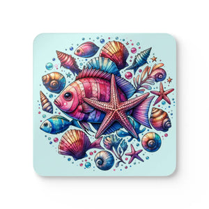 Coastal Corkwood Coaster Set – Seaside 4 Pack - Dipaliz - Coasters