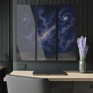 Cosmic Acrylic Wall Art Rock a Triptych Space Decor Vibe - Dipaliz - 12’’ x 36’’ (vertical) / 0.25’’ - Prints