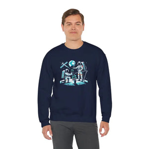 Cozy Astronaut Crewneck Sweatshirt - Unique Space Design - Dipaliz - Sweatshirts