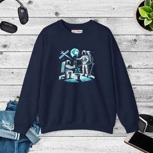Cozy Astronaut Crewneck Sweatshirt - Unique Space Design - Dipaliz - Navy / s - Sweatshirts