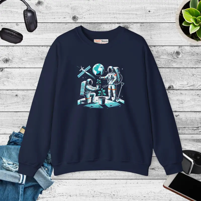 Cozy Astronaut Crewneck - Orbit-worthy Warmth | Dipaliz - Navy / s - Sweatshirts