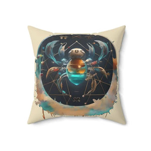 Cancer Zodiac Sign Polyester Square Pillow - Celestial Comfort - Dipaliz - Throw Pillows