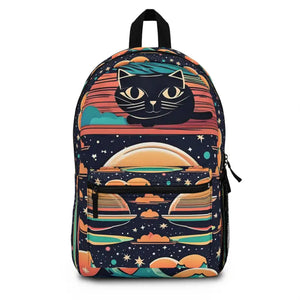 Cat with Ufo Backpack Cosmic Adventure Design Dipaliz - one Size - Backpacks
