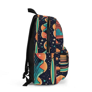 Cat with Ufo Backpack Cosmic Adventure Design Dipaliz - one Size - Backpacks