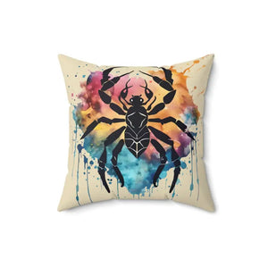 Cancer Zodiac Sign Spun Polyester Square Pillow - Dipaliz - Throw Pillows