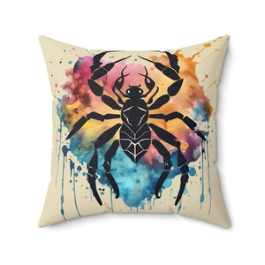 Cancer Zodiac Sign Spun Polyester Square Pillow - Dipaliz - Throw Pillows