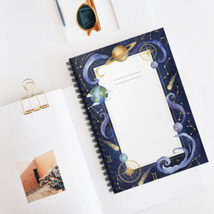 Cosmic Constellation Spiral Notebook - 6x8 Ruled Paper - Dipaliz - Journals