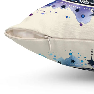 Spun Polyester Square Pillow - Cosmic Moon Dreams - Dipaliz - Throw Pillows