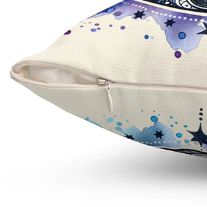 Spun Polyester Square Pillow - Cosmic Moon Dreams - Dipaliz - Throw Pillows