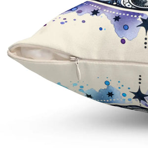 Spun Polyester Square Pillow - Cosmic Moon Dreams - Dipaliz - Throw Pillows
