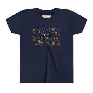 Cosmic Energy Youth Celestial Graphic Tee Adventure Style - Dipaliz - s / Navy - T-shirts