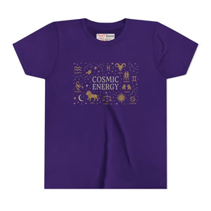 Cosmic Energy Youth Celestial Graphic Tee Adventure Style - Dipaliz - s / Team Purple - T-shirts
