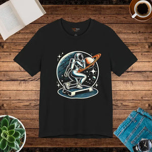 Cosmic Explorer Unisex Jersey Tee Retro Space Adventure - Dipaliz - Black / Xs - T-shirts