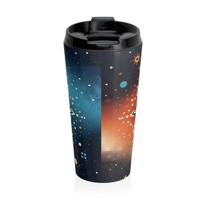 Cosmic Floral Stainless Travel Mug Vibrant Durable Design Dipaliz - 15oz - Tumblers