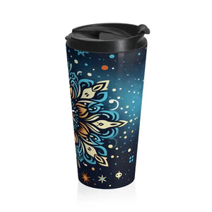 Cosmic Floral Stainless Travel Mug Vibrant Durable Design Dipaliz - 15oz - Tumblers