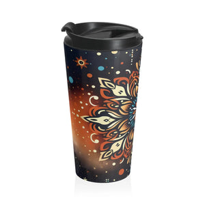 Cosmic Floral Stainless Steel Travel Mug - Dipaliz - Tumblers