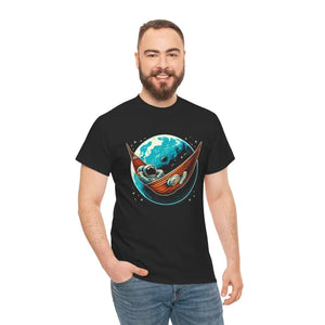 T-shirt - Cosmic Hammock Unisex Heavy Cotton Tee - Adventure Awaits - Dipaliz