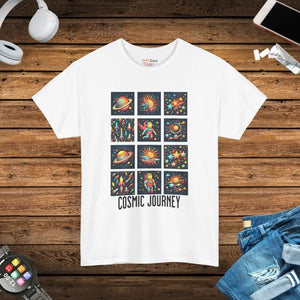 Cosmic Journey Unisex Heavy Cotton Tee - Dipaliz - White / s - T-shirts