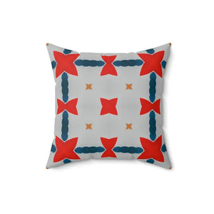 Polyester Square Pillow Red Grey Abstract Cosmic Design Dipaliz - 16’’ × - Throw Pillows