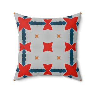 Polyester Square Pillow Red Grey Abstract Cosmic Design Dipaliz - 20’’ × - Throw Pillows