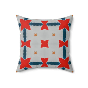 Polyester Square Pillow Red Grey Abstract Cosmic Design Dipaliz - Throw Pillows