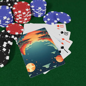 Cosmic Poker Cards - Premium Coated Galactic Ace Design - Dipaliz - 2.5’’ x 3.5’’ / White / Semi Glossy - Paper Products