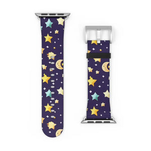 Watch Band - Faux Leather Cosmic Stars and Moon Pattern - Dipaliz - Bands