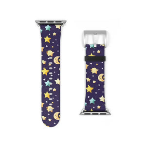 Watch Band - Faux Leather Cosmic Stars and Moon Pattern - Dipaliz - Bands