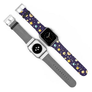 Watch Band - Faux Leather Cosmic Stars and Moon Pattern - Dipaliz - Bands