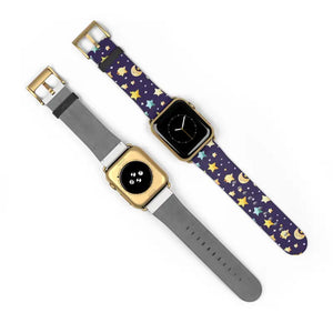 Watch Band - Faux Leather Cosmic Stars and Moon Pattern - Dipaliz - Bands