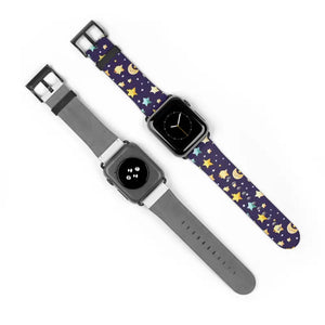 Watch Band - Faux Leather Cosmic Stars and Moon Pattern - Dipaliz - Bands
