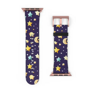 Watch Band - Faux Leather Cosmic Stars and Moon Pattern - Dipaliz - Bands