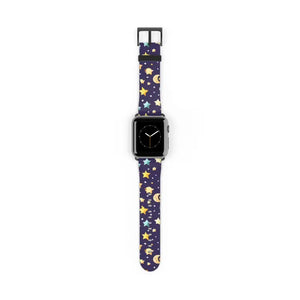 Watch Band - Faux Leather Cosmic Stars and Moon Pattern - Dipaliz - Bands