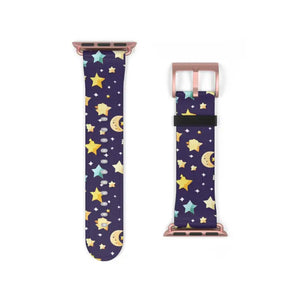 Watch Band - Faux Leather Cosmic Stars and Moon Pattern - Dipaliz - Bands