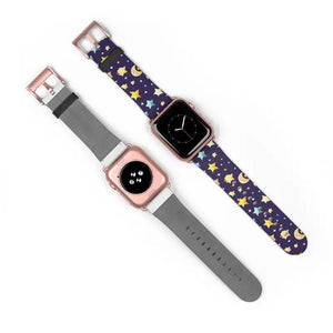 Watch Band - Faux Leather Cosmic Stars and Moon Pattern - Dipaliz - Bands