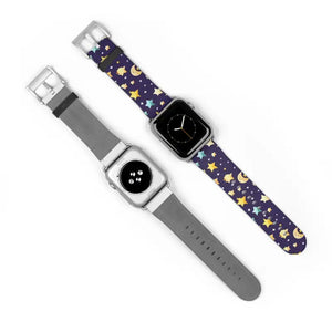 Watch Band - Faux Leather Cosmic Stars and Moon Pattern - Dipaliz - Bands