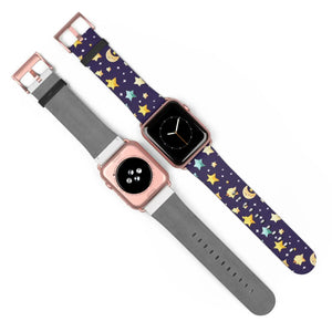 Celestial Watch Band - Cosmic Stars and Moon Pattern - Dipaliz - Bands